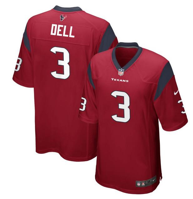 Men's Houston Texans #3 Tank Dell Red Stitched Game Football Jersey Men's Houston Texans #3 Tank Dell Red Stitched Game Football Jersey
